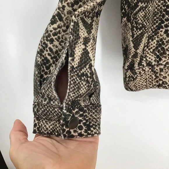 Love Fire Reptile Twill Bomber Jacket In Denim Fabric - Picture 4 of 8